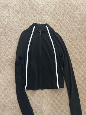 Athleta Black Zip-Up Jacket with White Trim (WORN ONCE)